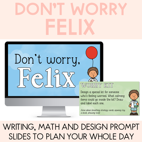 Resource preview 1 for Don't Worry Felix Writing, Maths & Design Prompt Editable Slides - Book Week 2025