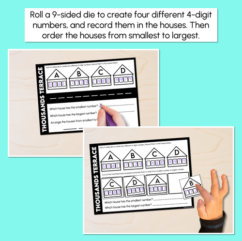 Resource preview 2 for Thousands Terrace - Order 4-Digit Numbers - Printable Templates