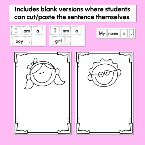 Resource preview 2 for Start of Kindergarten Writing Templates - I am a boy / I am a girl / My name is