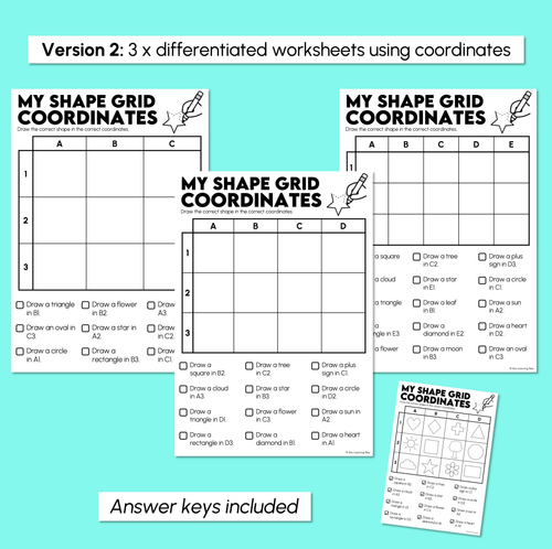 Resource preview 4 for My Shape Grid – Rows, Columns & Coordinates Worksheets