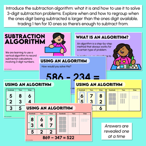Resource preview 2 for Subtraction Algorithm - 3-Digit Number Problems - Teaching Slides