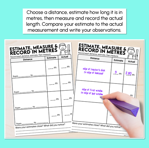 Resource preview 2 for Estimate, Measure & Record in Metres - Measuring Distance with Formal Units Activity 