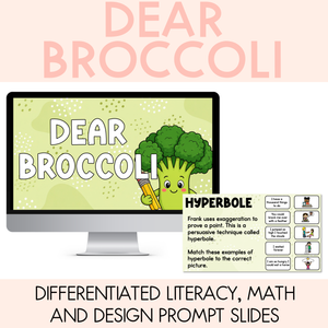 Dear Broccoli Editable Slides - Differentiated Writing, Maths and Design Prompts - Book Week 2026