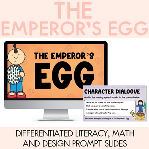 The Emperor's Egg Editable Slides - Differentiated Writing, Maths and Design Prompts - Book Week 2026