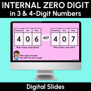 Internal Zero Digits in 3-Digit & 4-Digit Numbers - Digital Slide