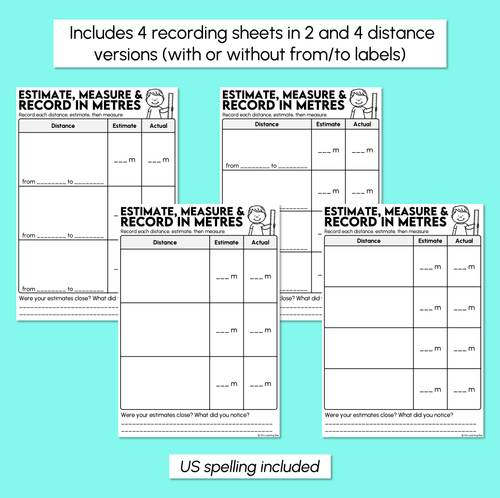 Resource preview 3 for Estimate, Measure & Record in Metres - Measuring Distance with Formal Units Activity 