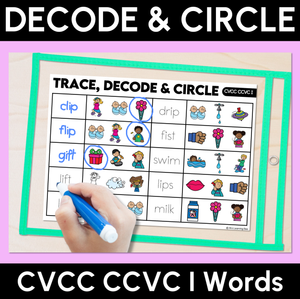 Trace, Decode & Circle - CVCC CCVC I Words - Decodable Word Mats