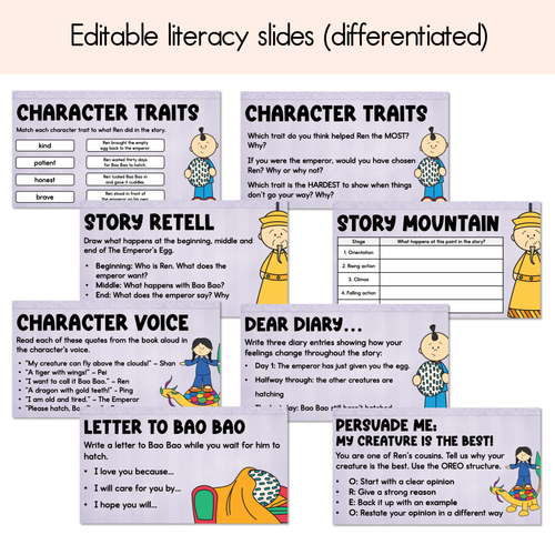 Resource preview 2 for The Emperor's Egg Editable Slides - Differentiated Writing, Maths and Design Prompts - Book Week 2026