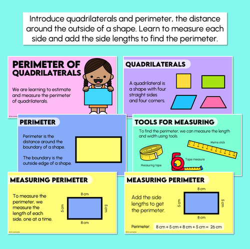 Resource preview 2 for Measuring Perimeters of Quadrilaterals - Teaching Slides