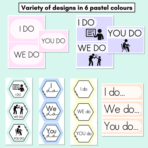 Resource preview 2 for Gradual Release of Responsibility Posters - I Do You Do We Do - Pastel Classroom Decor