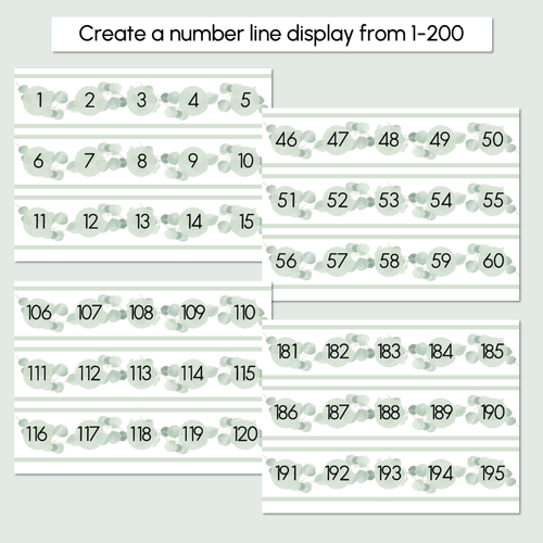 Resource preview 2 for 0-200 Number Line Display - The Eucalyptus Edit - Eucalyptus Classroom Decor