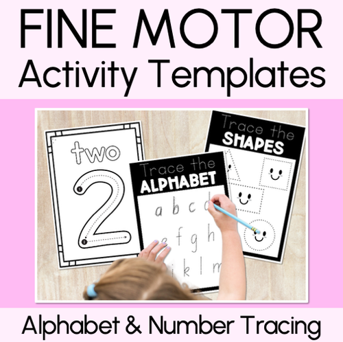 Resource preview 1 for FINE MOTOR KINDERGARTEN ACTIVITIES - Alphabet & Number Tracing Printables