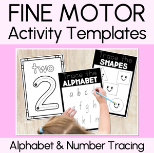 FINE MOTOR KINDERGARTEN ACTIVITIES - Alphabet & Number Tracing Printables