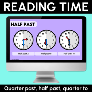 Reading Time (Quarter Past, Half Past, Quarter To) - Digital Slides