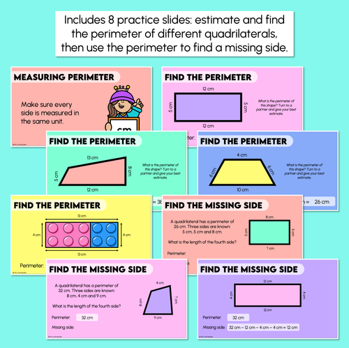 Resource preview 3 for Measuring Perimeters of Quadrilaterals - Teaching Slides