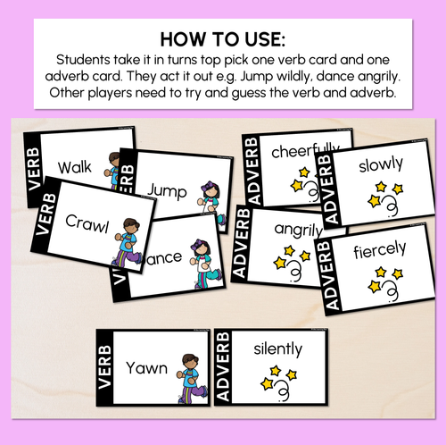 Resource preview 2 for Adverb Act - Verbs & Adverbs Game