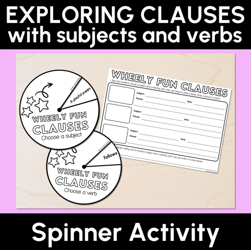 Resource preview 1 for Exploring Clauses with Subject & Verbs - Spinner Activity