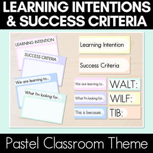 Learning Intentions & Success Criteria - LISC Posters - Pastel Decor