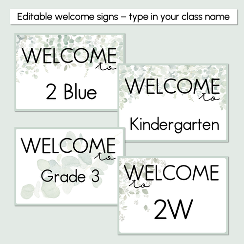 Resource preview 2 for Welcome to our Class Editable Signs - The Eucalyptus Edit - Eucalyptus Classroom Decor