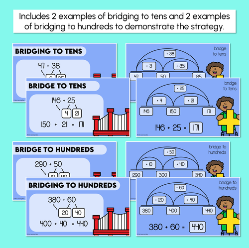 Resource preview 3 for Bridging to 10s and 100s - 2-Digit & 3-Digit Number Addition Slides