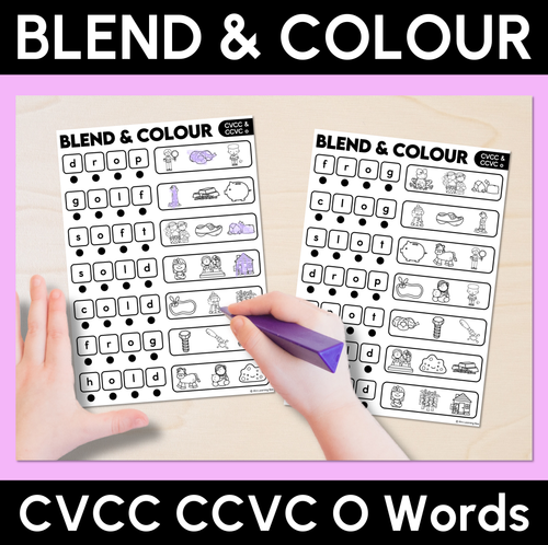 Resource preview 10 for Blend & Colour - CVC CVCC CCVC Words Blending Worksheets Bundle