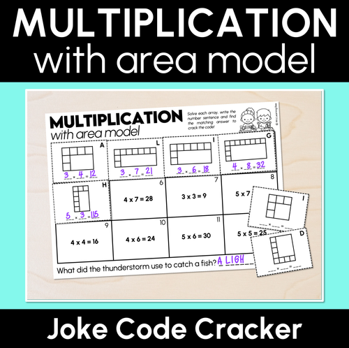 Resource preview 1 for Joke Code Cracker - Multiplication with Area Model