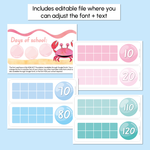 Resource preview 4 for Days of School Display - The Sea of Wonder Collection - Calming Classroom Decor