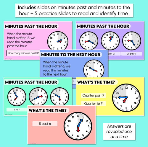 Resource preview 4 for Reading Time (Quarter Past, Half Past, Quarter To) - Digital Slides