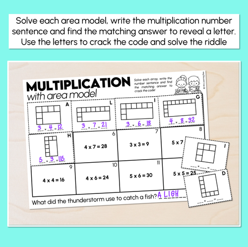 Resource preview 2 for Joke Code Cracker - Multiplication with Area Model