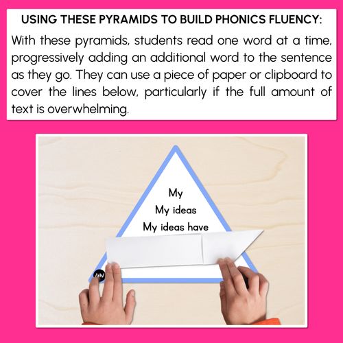 Resource preview 3 for CONSONANT PHONEME ZH WORDS - Decodable Sentence Pyramids - Phonics Fluency