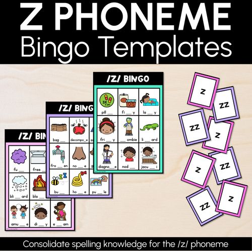 Resource preview 1 for Z SOUND BINGO - Ways to spell the /z/ phoneme