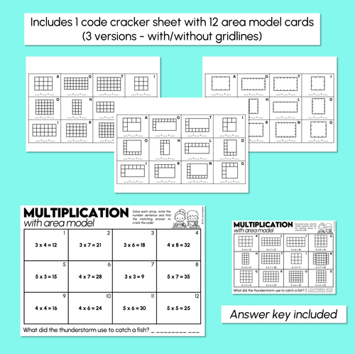 Resource preview 3 for Joke Code Cracker - Multiplication with Area Model