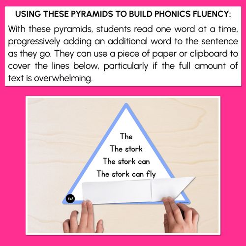 Resource preview 3 for CONSONANT PHONEME C WORDS - Decodable Sentence Pyramids - Phonics Fluency
