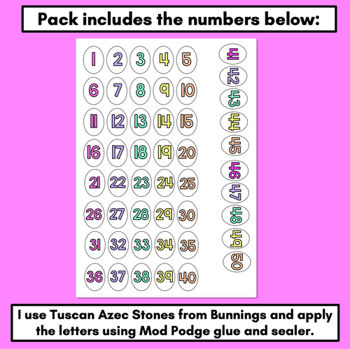 Resource preview 2 for DIY Number Manipulatives - NUMBER STONES FREEBIE