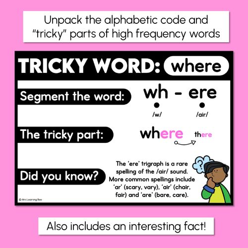 Resource preview 2 for High Frequency Heart Word Posters SET 2 - WORDS WITH TRICKY SPELLINGS