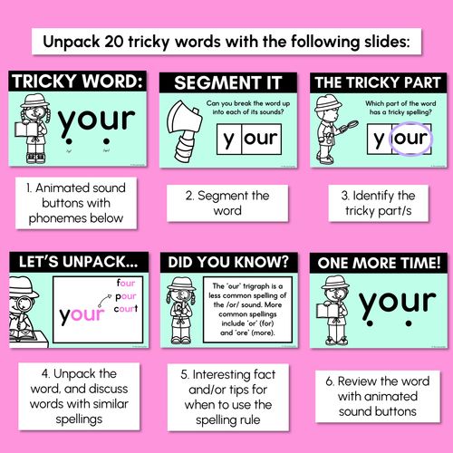 Resource preview 2 for High Frequency Heart Word Lessons SET 2-  WORDS WITH TRICKY SPELLINGS