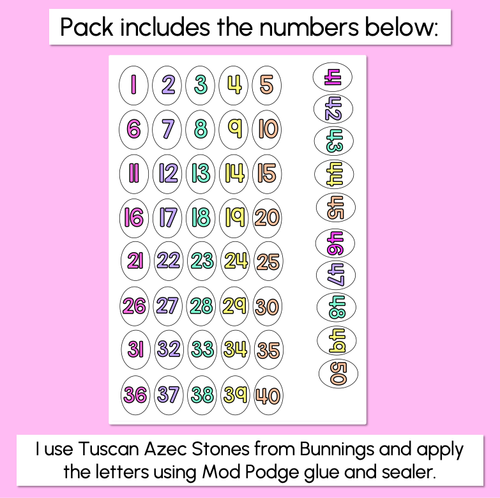 Resource preview 2 for DIY Number Manipulatives - NUMBER STONES FREEBIE