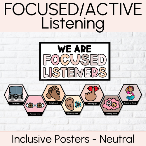 Resource preview 1 for Focused/Active Listening Posters - Inclusive Display - Neutral