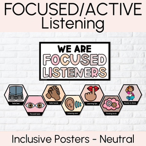 Focused/Active Listening Posters - Inclusive Display - Neutral