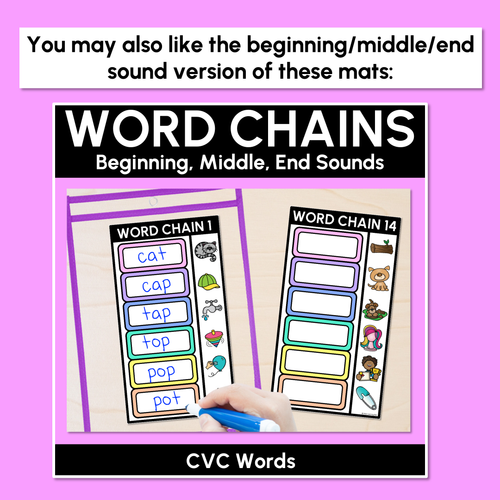 Resource preview 6 for CVC Word Chains for Beginning and End Sounds