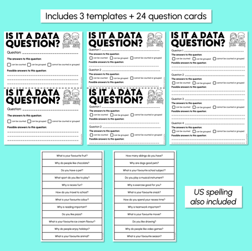 Resource preview 3 for Identifying Data Questions - Recording Sheets