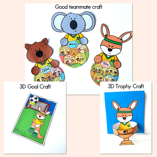 Resource preview 2 for Luna Roo Book Crafts - 3D Goal, 3D Trophy and Good Teammate Crafts - National Simultaneous Storytime 2026
