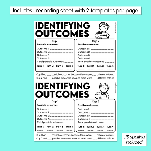Resource preview 3 for Identifying Outcomes - Chance Recording Sheet