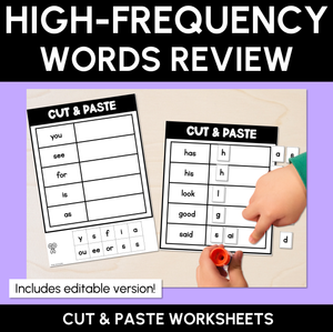High Frequency Words Cut & Paste - Print & Go Phonics Activities