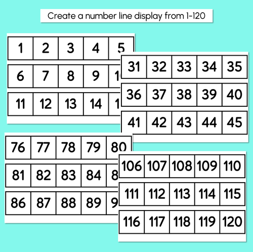 Resource preview 2 for Number Line 1-120 - Black and White Display Strips