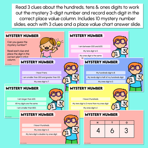 Resource preview 2 for Mystery Digits - 3-Digit Place Value Activity Slides