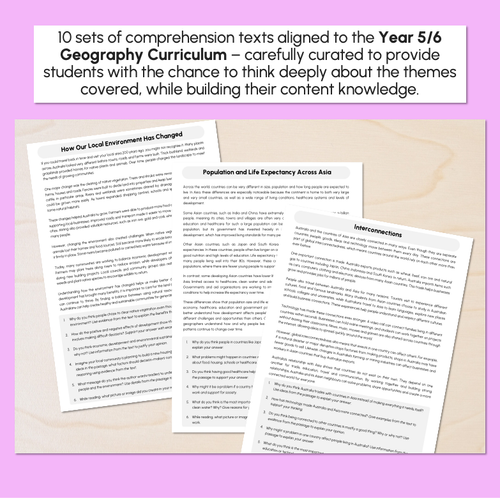 Resource preview 2 for Year 5/6 Geography Comprehension - Fluency Texts, Questions & Teaching Slides
