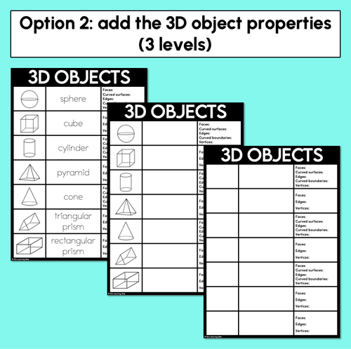 Resource preview 3 for Properties of 3D Objects - Level 2