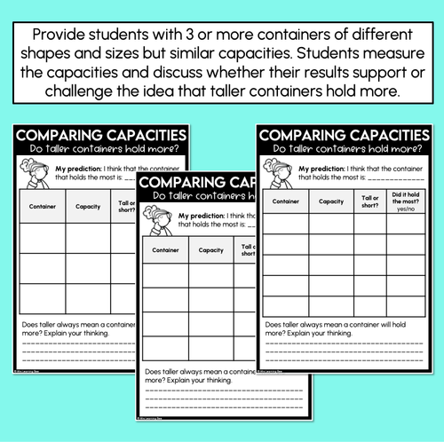 Resource preview 2 for Comparing Capacities: Do Taller Containers Hold More?