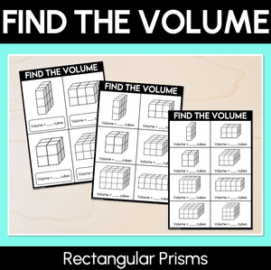 Find the Volume – Rectangular Prisms